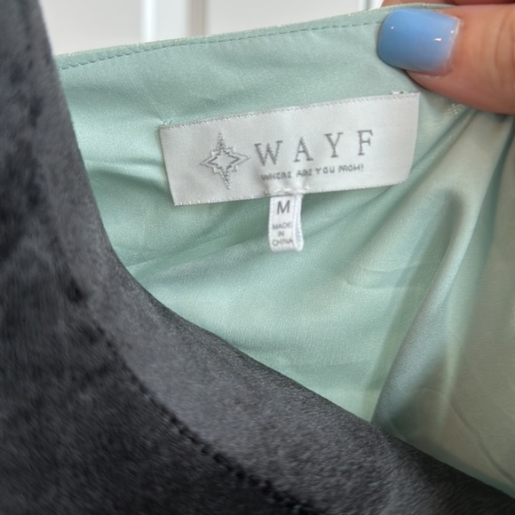 WAYF Soft Sage Green Lace Trim, Button Down with Front Tie Blouse - Picture 4 of 6